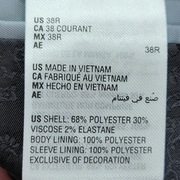 Bar III Blazer Mens 36R 36 Regular Gray Plaid Slim Fit Stretch Sport Coat Jacket - Picture 8 of 10